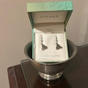 Celtic knot drop earrings small